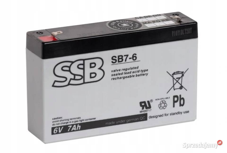 Akumulator SSB SB 76 6V 7Ah dolnośląskie Jelcz-Laskowice sprzedam