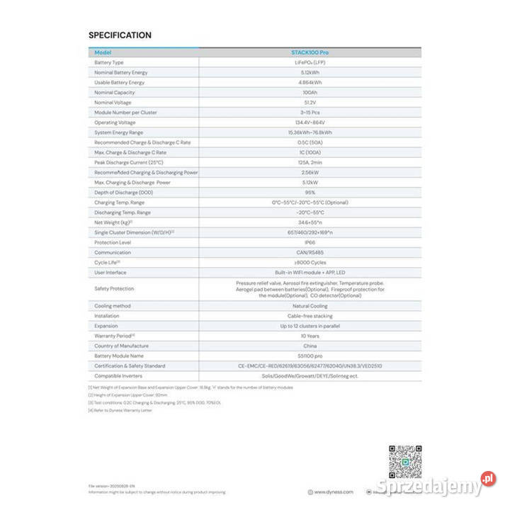 DYNESS STACK100 PRO 3584 kWh HV z BMS magazyn Magazyny energii