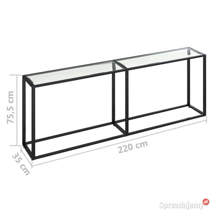 Konsola przezroczysta 220x35x755 szkło hartowane mazowieckie