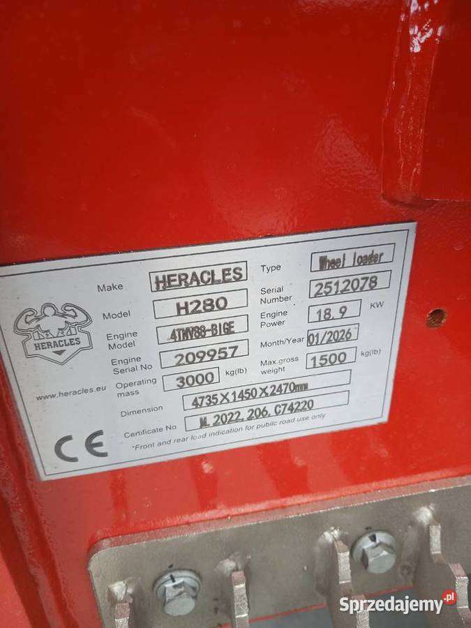 Ładowarka kołowa HERACLES H280 Yanmar 25 Kamerka Dunkowa