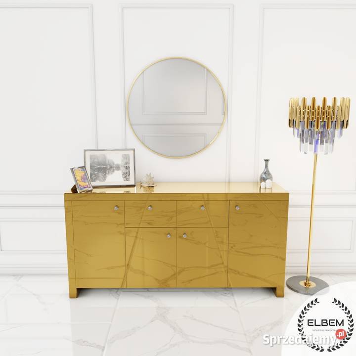 Złota lustrzana komoda w stylu Glamour 40cm Warszawa