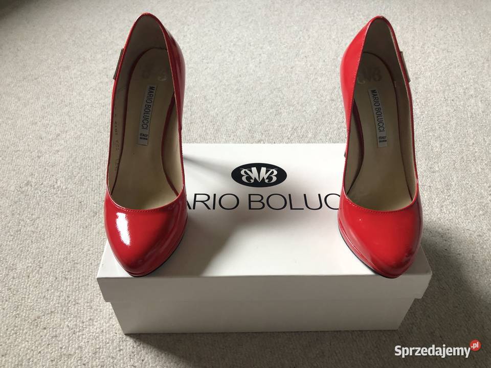 Szpilki skórzane czerwone Mario Bolucci czarne łódzkie Łódź