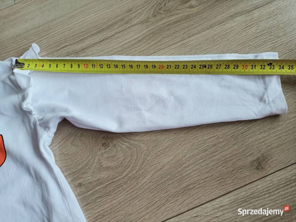 Bluzka koszulka dziewczęca na długi rękaw biała długi Bluzki, koszulki i kaftaniki Płock sprzedam