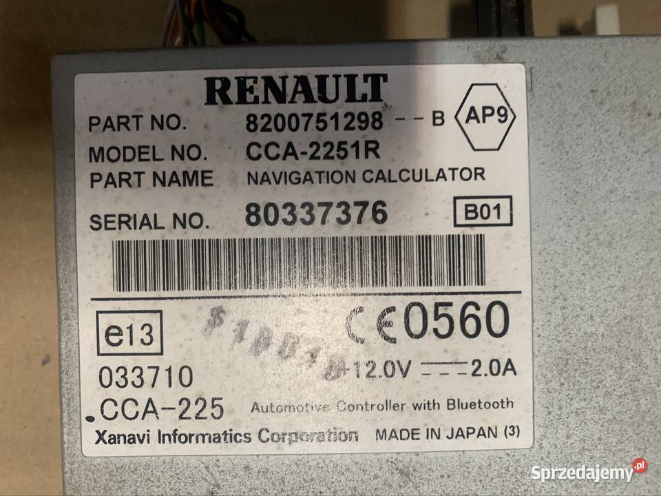 8200751298 czytnik navi GPS renault espace IV 4 osobowe zachodniopomorskie Szczecin