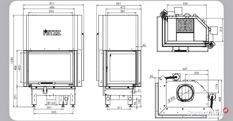 HITZE Wkład kominkowy ALBERO AL11LGHD Ostrów Wielkopolski