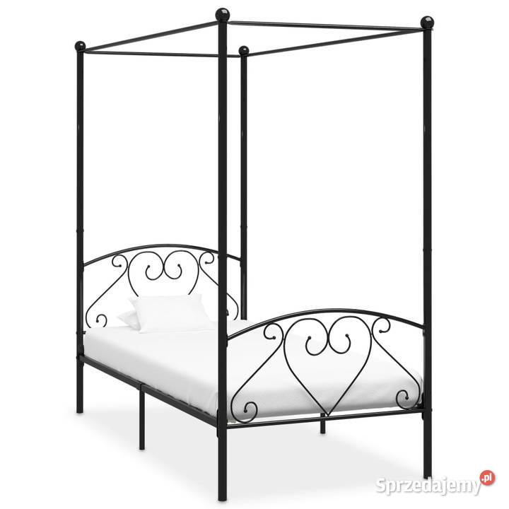vidaXL Rama łóżka z baldachimem czarna metalowa mazowieckie Warszawa sprzedam