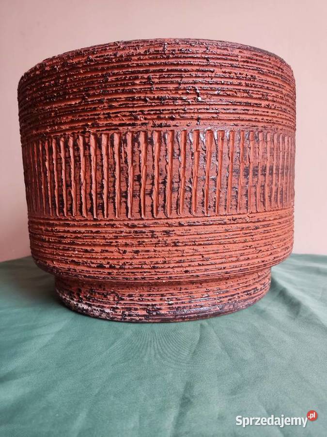 Donica doniczka ceramiczna brązowa fi 30 sprzedam
