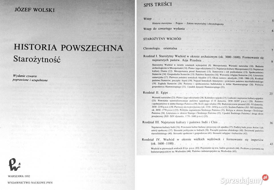 Historia 1 Starożytność Józef Wolski lubelskie Chełm sprzedam