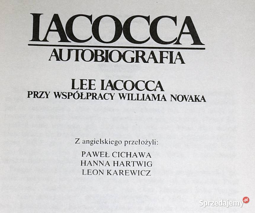 Iacocca Autobiografia Lee Iacocca Chełm