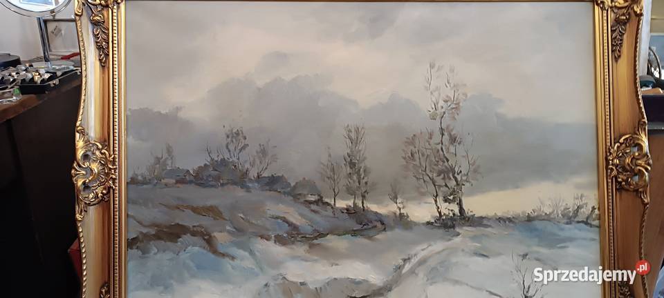 Wieczór zimowy 1982 Józef Olejarka olej na Kraków