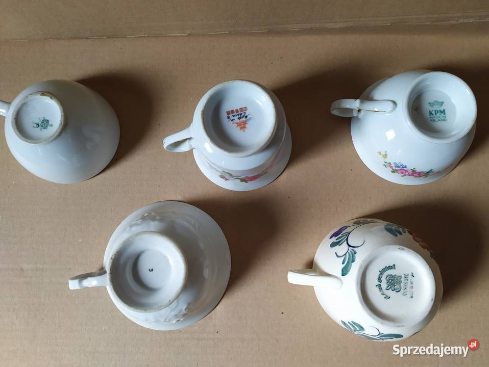 355 FILIŻANKI mix komplet 5 sztuk RETRO Stylówka Łódź sprzedam