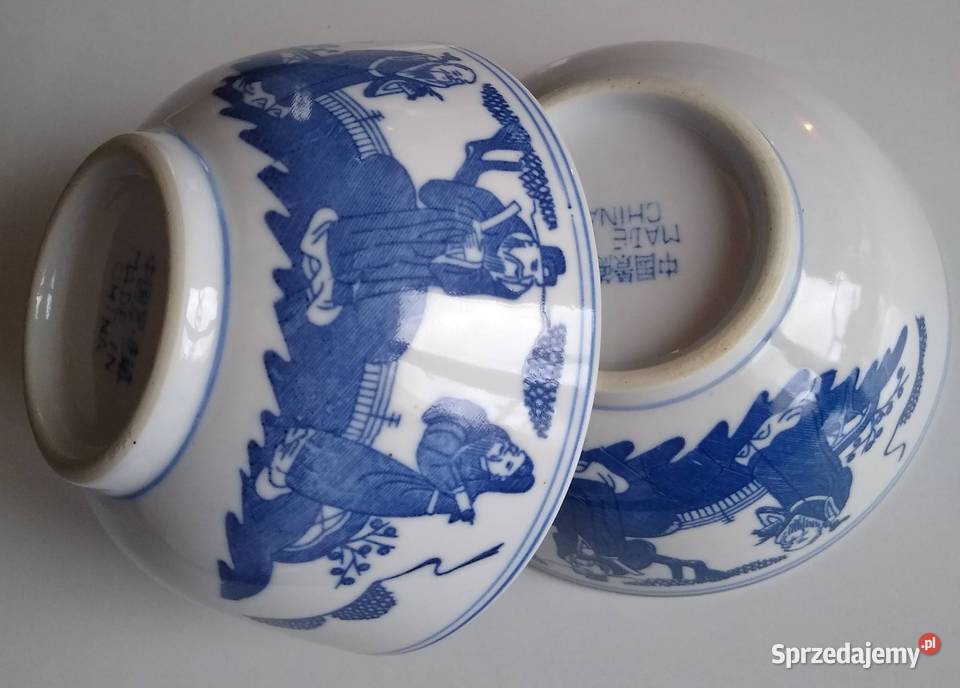 Ceramiczne białoniebieskie miseczki Made in Gdańsk