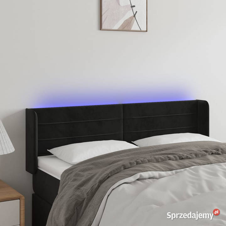 Zagłówek do łóżka z LED czarny 147x16x7888 Warszawa