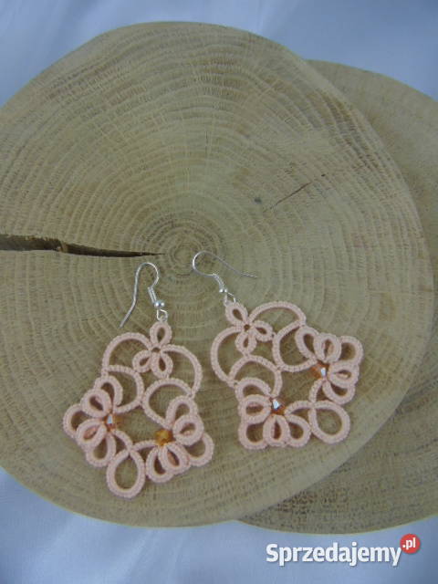 Kolczyki frywolitkowe różne wzory i kolory Rękodzieło Wiśniowa