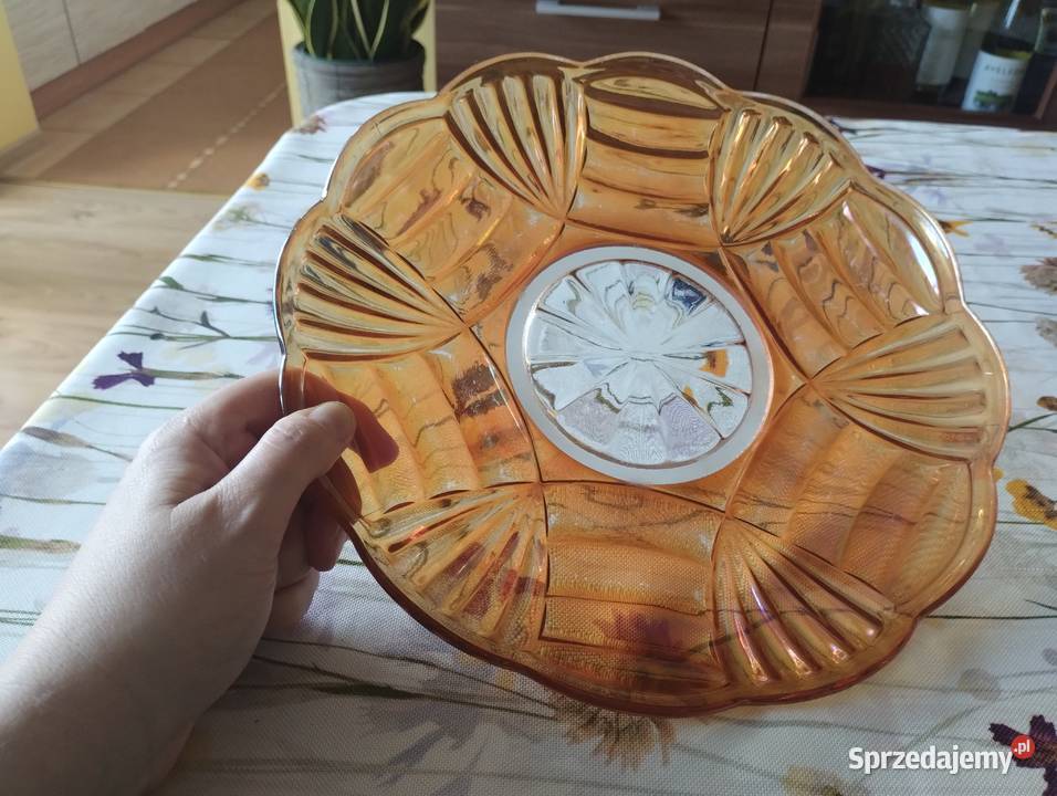 PRL talerz iryzowany carnival glass Talerze i talerzyki Łódź
