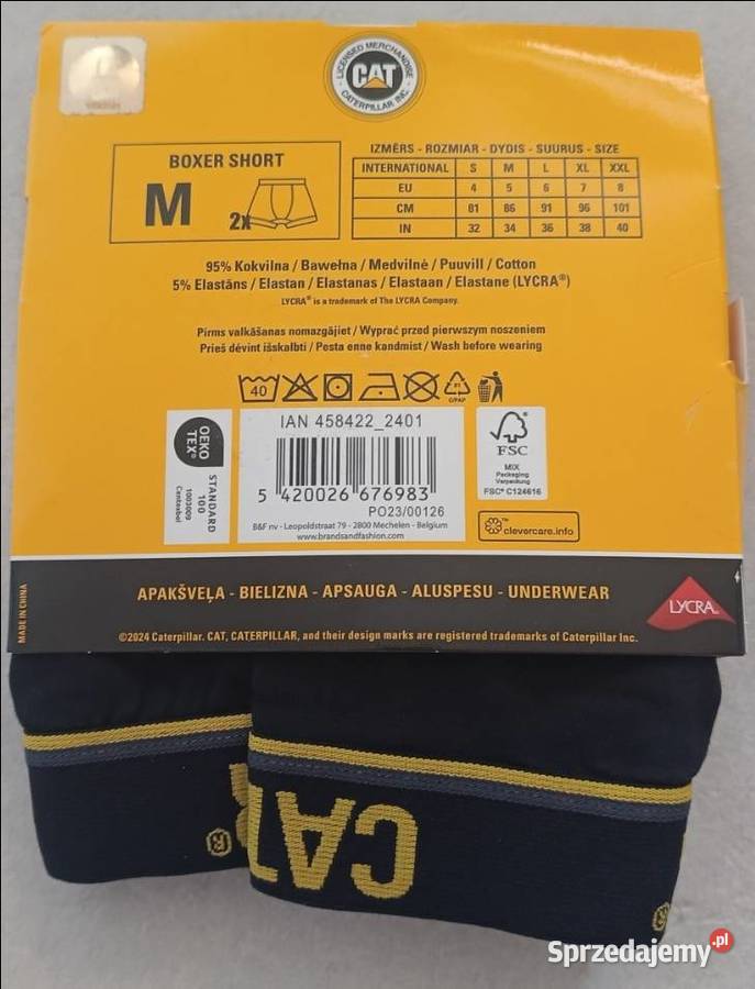 CATERPILLAR bokserki męskie 2 pary kolor czarny