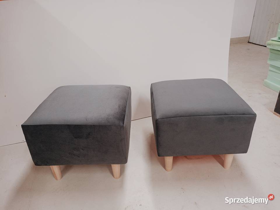 Pufa kostka nowa szara Pufy i podnóżki
