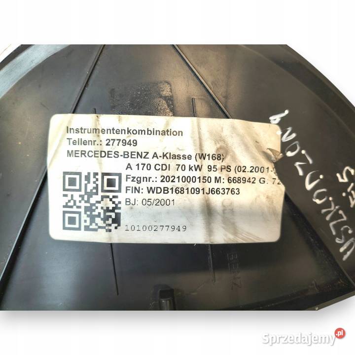 LICZNIK ZEGARY Mercedes W168 17 CDI Diesel osobowe Chełm sprzedam