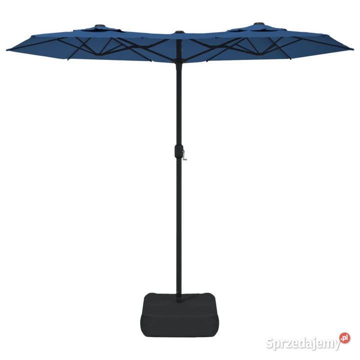 Podwójny parasol ogrodowy z LED niebieski Warszawa