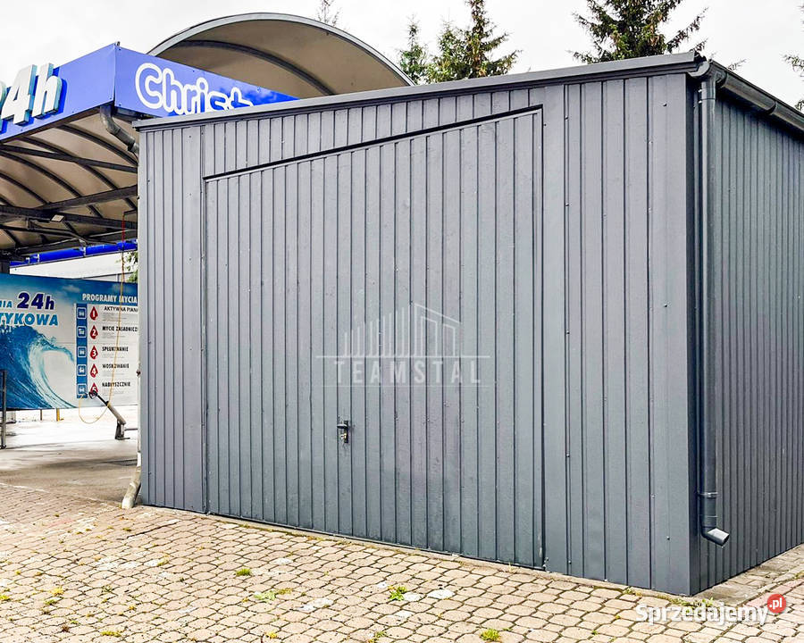 Garaż Blaszany 5x6m Brama dwuskrzydłowa Okno Mrągowo