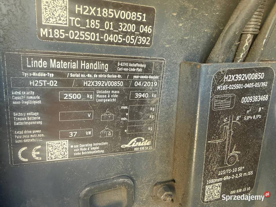 Wózki widłowe LINDE H25T 25t duplex widlak 392