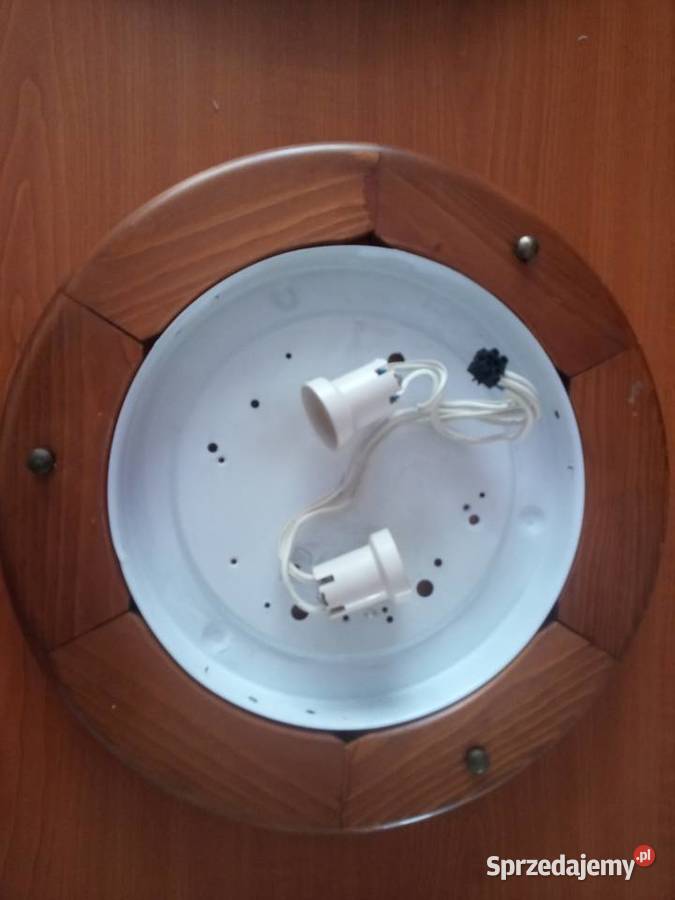 Plafon sufitowy 2x60W e27 drewno szkło mleczne zachodniopomorskie sprzedam