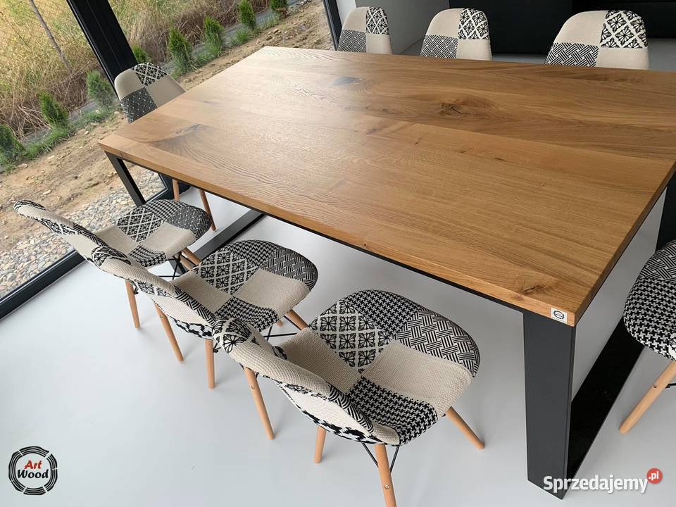 Stół dębowy loft stalowe nogi Stoły, krzesła, biurka Nowy Sącz