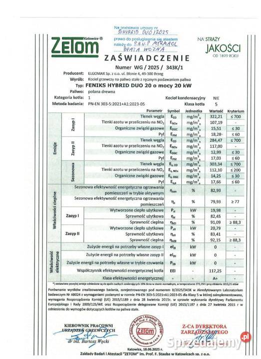Kocioł na drewno pellet 20kW do 220m2 5 klasa Jarosławiec