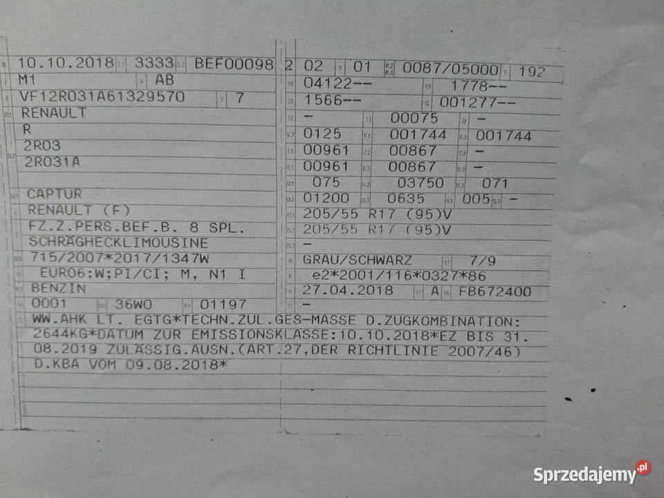 Renault Captur Automat benz nawigacja aluminiowe felgi Wejherowo