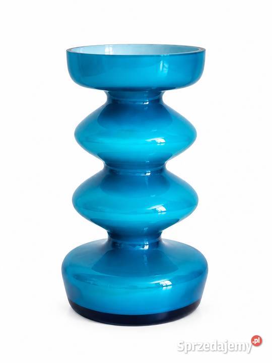 Wazon Szklany Space Age Pop Art Blue Friedrich Poddębice sprzedam