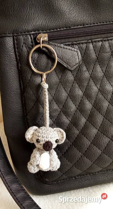 Miś koala wykonany na szydełku brelok zawieszka