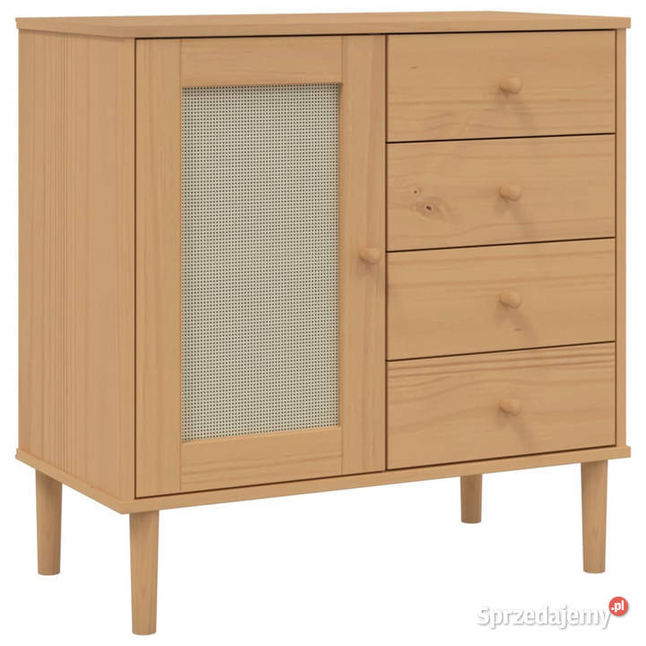 Szafka SENJA imitacja rattanu brązowa 80x40x80