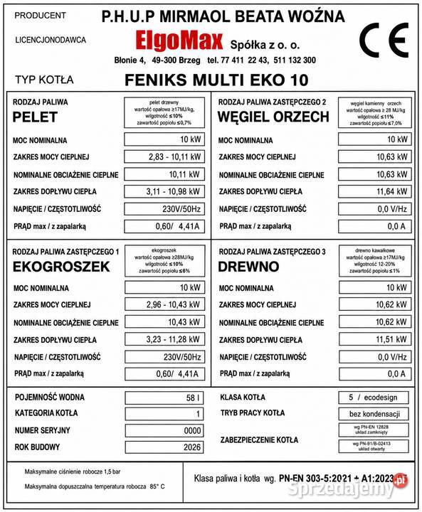 Kocioł piec co na pellet węgiel drewno groszek 4
