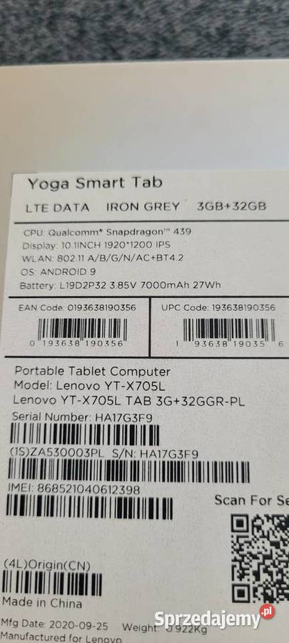 Tablet Lenovo 10 Yoga Smart LTE YTX705L Bąków