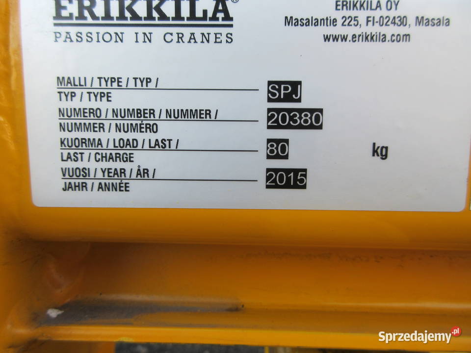 WCIĄGARKA WCIĄGNIK ŻURAW ERIKKILA VERLINDE świętokrzyskie Wąchock