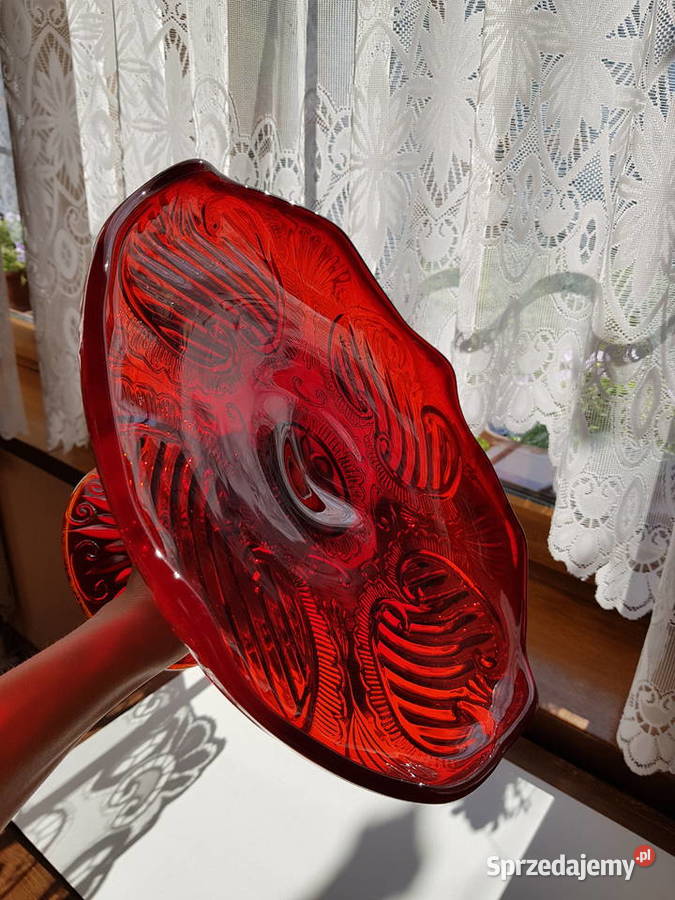 Rubinowa patera ZAWIJASY JABŁUSZKA Ząbkowice