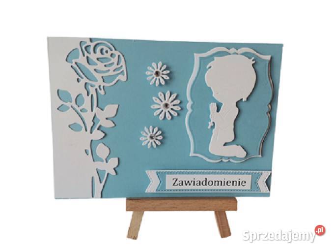 Zawiadomienia Komunia Chłopiec Klęczący Róża C6 Poznań sprzedam