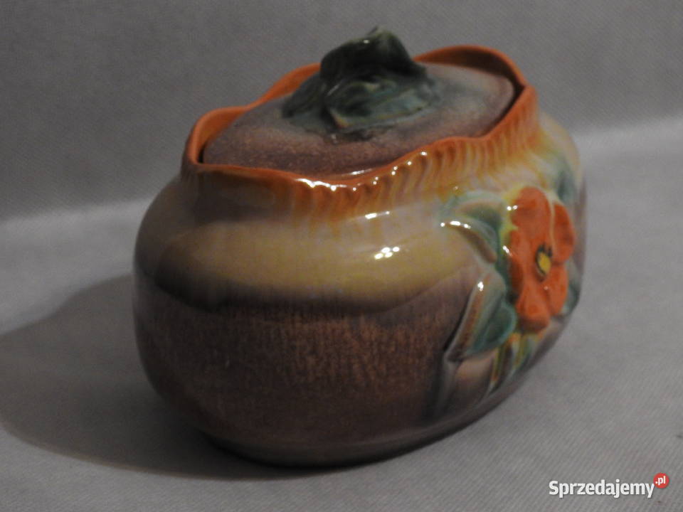 Śliczny ceramiczny pojemnik ozdoby w 3D sygn na