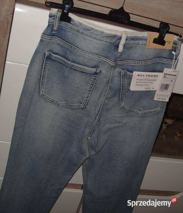 świetne spodnie BOY FRIEND UIUJ pasek XL Spodnie