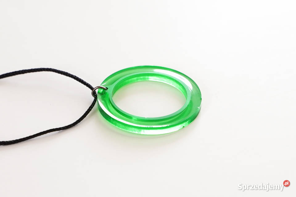 Okrągły zielony wisiorek z żywicy średnica 29 Warszawa