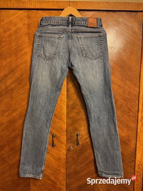Jeansy męskie w28 L32 granatowe z przetarciami Częstochowa sprzedam