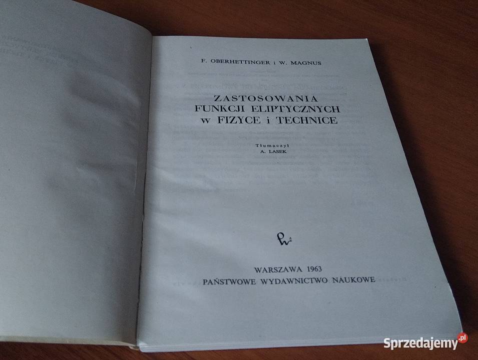 Zastosowania funkcji eliptycznych w fizyce i tradycyjny podręcznik sprzedam