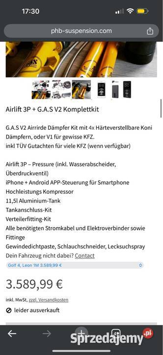 Audi A4 B6B7 Airride GAS Germany Airride System Jeżewo