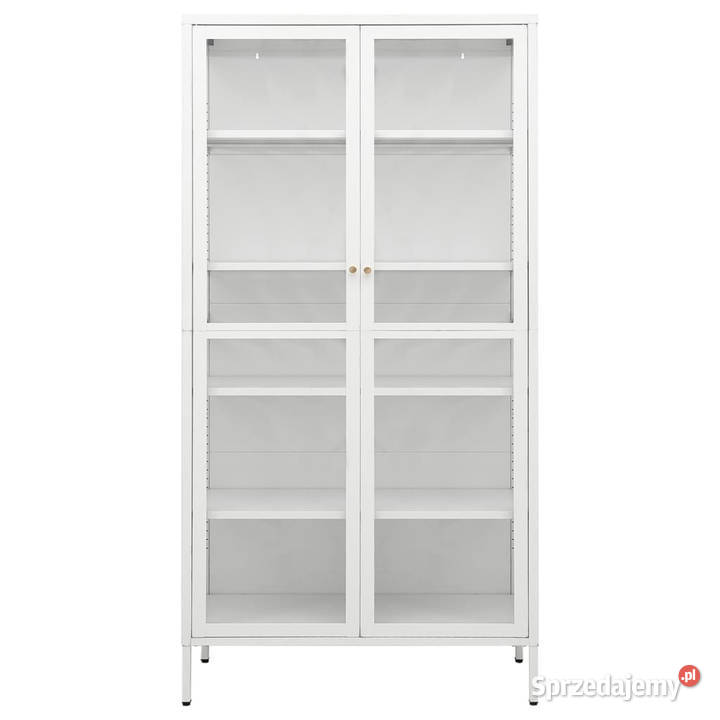 Witryna biała 90x40x180 stal i hartowane szkło Kredensy i witryny mazowieckie