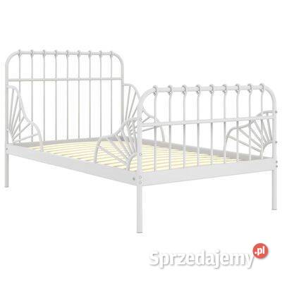 vidaXL Przedłużana rama łóżka biała metalowa Łóżka Warszawa