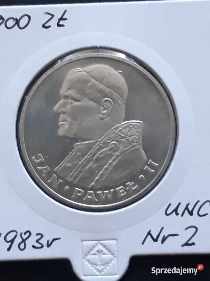 1000 Papież Jan Paweł II 1983 r 2 Mennicze wielkopolskie Konin