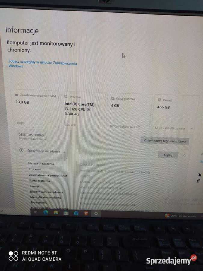 Komputer 20gb ram 4gb grafika Kwidzyn sprzedam