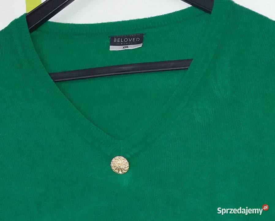 XXL Lekki zielony tunikosweter z nieco dłuższym Gliwice