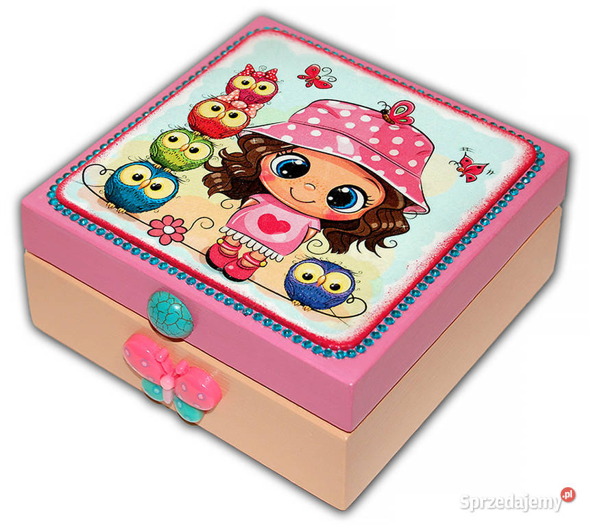 SZKATUŁKA drewniane pudełko BABY GIRL pastel Bydgoszcz