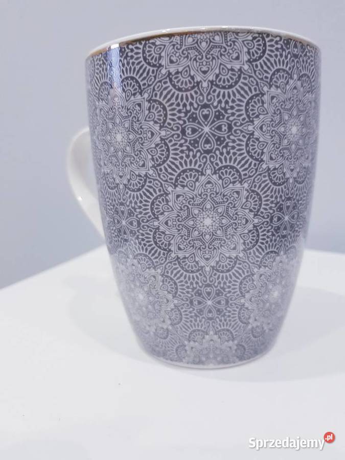 Kubek ceramiczny z imitacją haftowanych serwetek Dąbrowa Górnicza